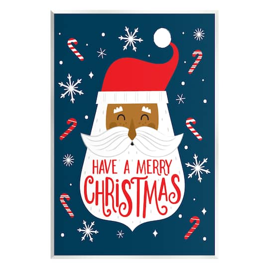 Stupell Industries Have Merry Christmas Patterned Santa Wall Plaque Art